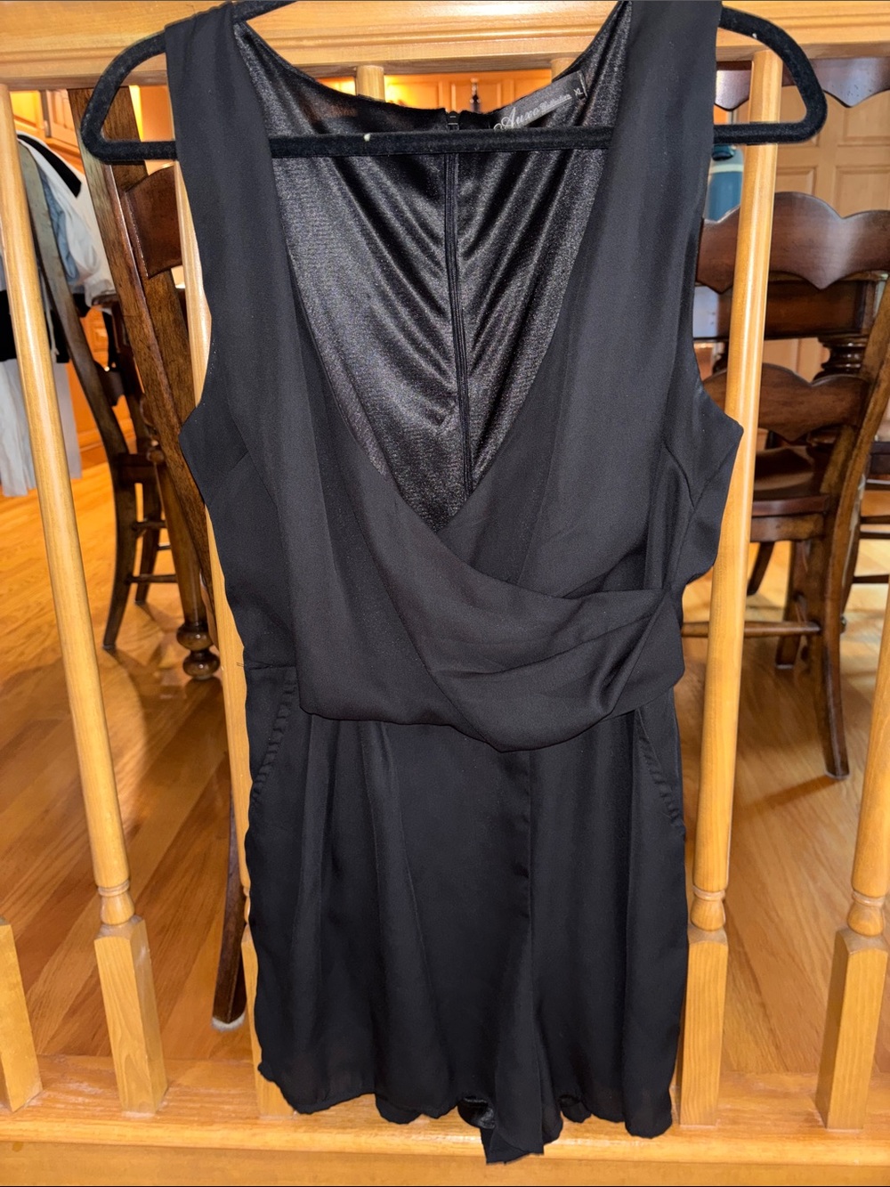 Black Sleeveless V-Neck Women’s Romper with Pockets